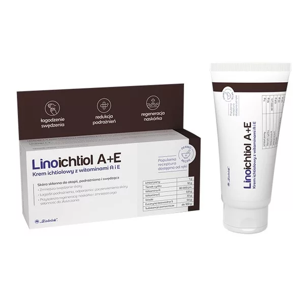 Ziołolek Linoichtiol A+E krem ichtiolowy z witaminami A i E 50g