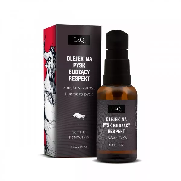 LAQ Kawał Byka czarny mat, olejek po goleniu i do brody, 30ml