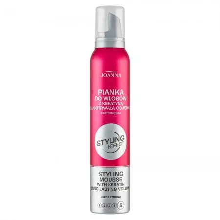 Joanna Styling Effect Extra Strong Pianka do włosów z keratyną 150 ml