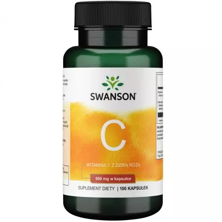 Swanson Witamina C500 + dzika róża 100 kaps