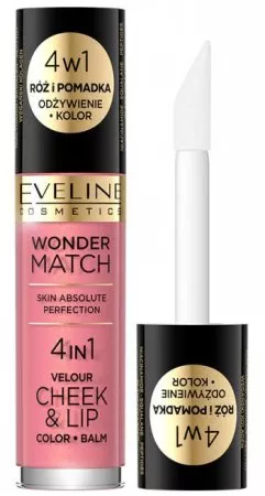 Eveline Cosmetics Wonder Match, róż i pomadka w płynie Velour Cheek&Lip, 03, 4,5ml