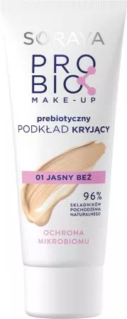 Soraya Probio Make-up, Prebiotyczny podkład kryjący, 01 jasny beż, 30ml