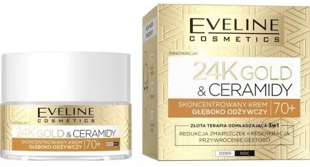 Eveline Gold & Ceramidy 70+, głęboko odżywczy krem do twarzy, 50ml