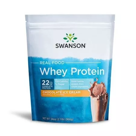 Swanson, Real Food Whey Protein Chocolate, 966g, ref.SWU1052
