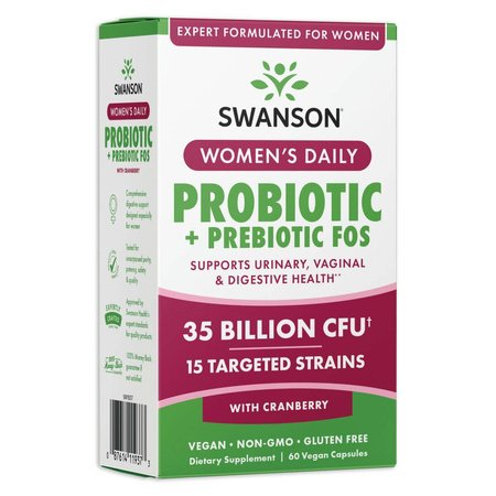 Swanson, Women's Daily Probiotic + Prebiotic, suplement diety, 60vcaps, ref.SW1937