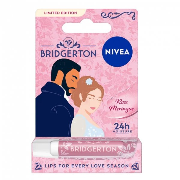 Nivea Bridgerton Edition Daphne& Simon pielęgnująca pomadka do ust Rose Meringue 4.8g