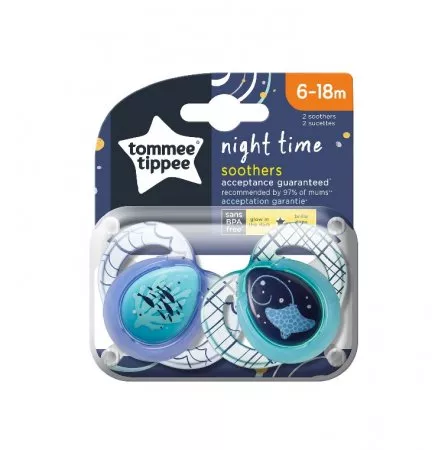 Tommee Tippee Night Time smoczek uspokajający dla dzieci 6-18m 2szt