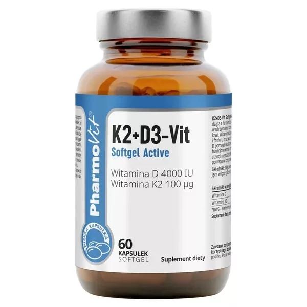 Pharmovit K2+D3-Vit Softgel Active suplement diety 60 kapsułek