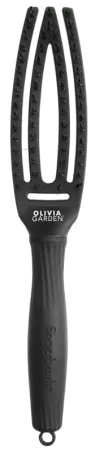 Olivia Garden Fingerbrush, szczotka do rozczesywania i masażu z włosiem dzika, mała, full black