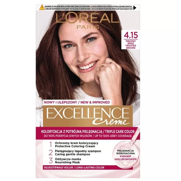 L'Oreal Paris Excellence Creme Farba do włosów 4.15 Mroźny brąz