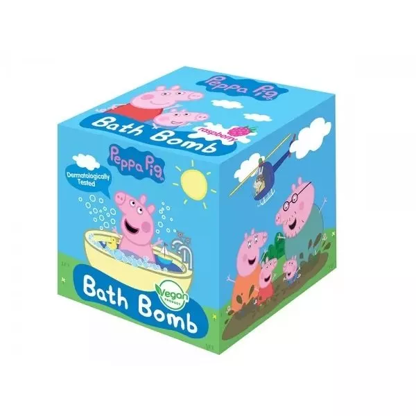 Peppa Pig Musująca kula do kąpieli dla dzieci, Malina 165g
