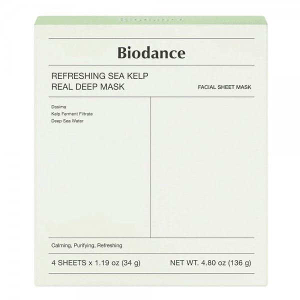 Biodance Refreshing Sea Kelp Real Deep Mask łagodząca maska w płachcie 4x34g