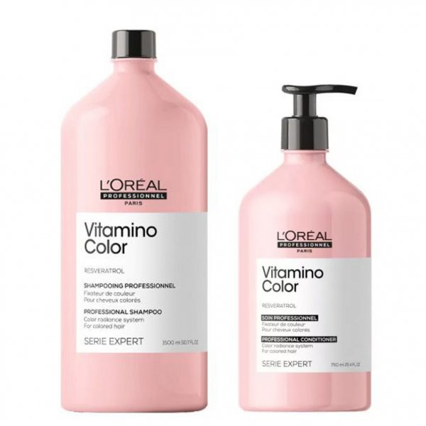 Loreal Vitamino Color, zestaw XL do farbowanych włosów, szampon + odżywka