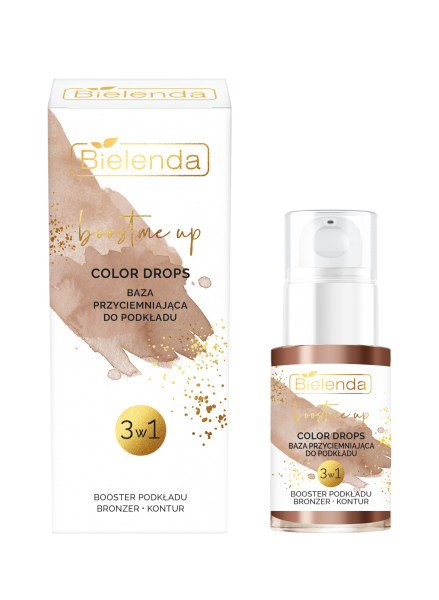 Bielenda Boost me up, color drops baza przyciemniająca 3w1 booster podkładu/bronzer/kontur, 15ml