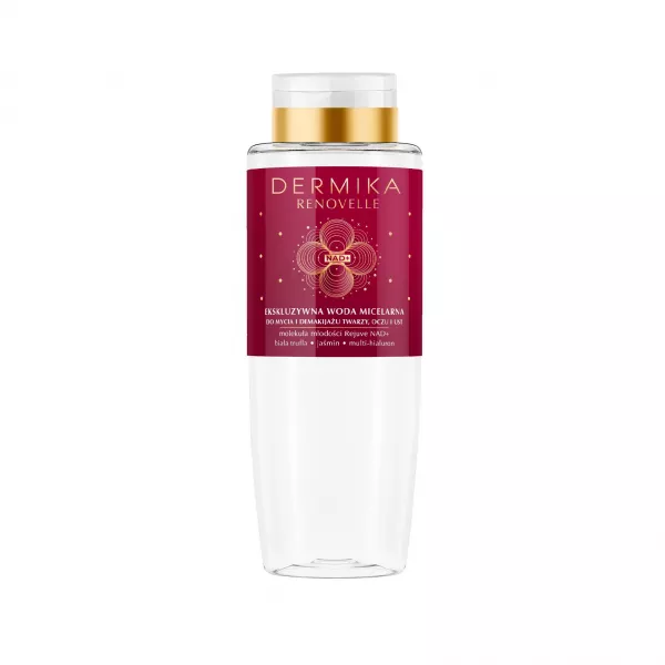 Dermika Renovelle, ekskluzywna jaśminowa woda micelarna do mycia i demakijażu twarzy, oczu i ust, 400ml