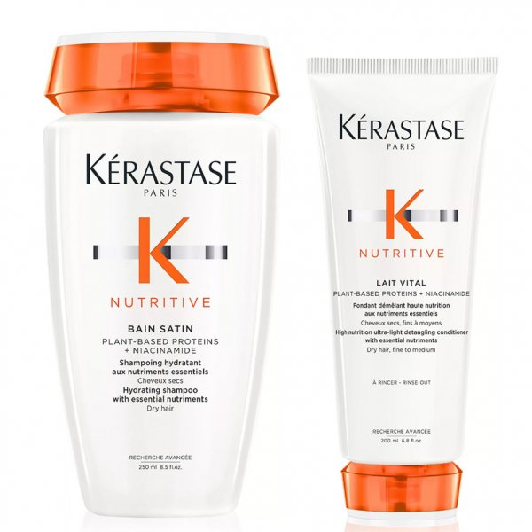 Kerastase Nutritive, zestaw odżywczy do włosów cienkich i normalnych, szampon + mleczko