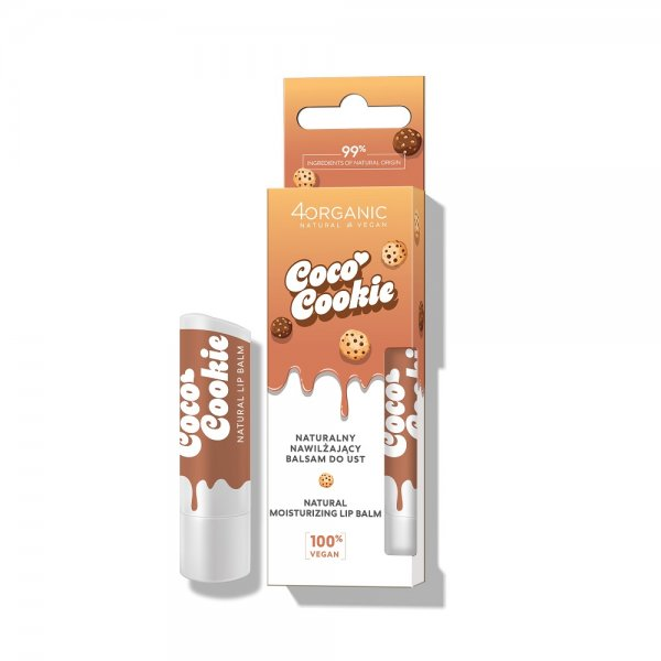 4organic Naturalny nawilżający balsam do ust Coco Cookie 5g