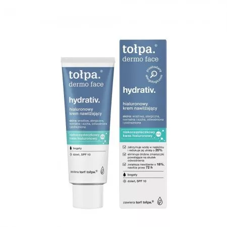 Tołpa Dermo Face Hydrativ, hialuronowy krem nawilżający bogaty, SPF 10, 40ml