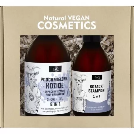 LaQ Zestaw Podchmielony Kozioł: żel 500ml, szampon 300ml (sianko)