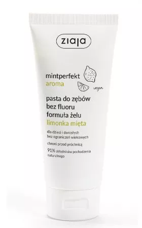 Ziaja Mintperfekt Aroma, pasta do zębów bez fluoru w żelu, limonka mięta, 100ml