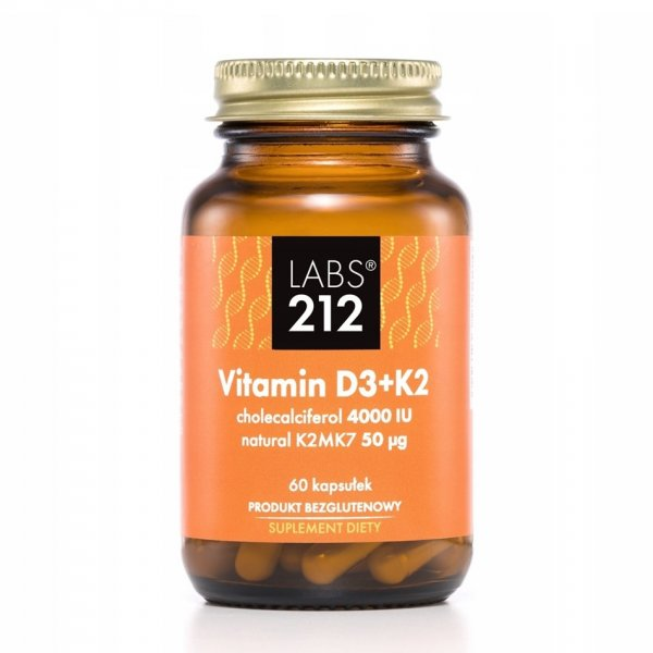LABS212 Vitamin D3+K2 suplement diety 60 kapsułek