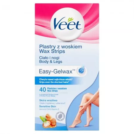 Veet Veet plastry wosk do depilacji ciała skóra wrażliwa 40 szt