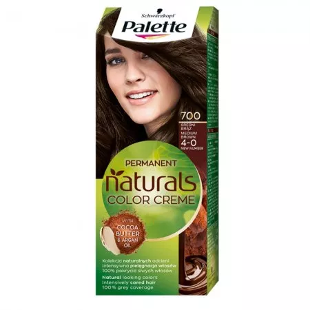 Schwarzkopf Palette Permanent Naturals Color Creme farba do włosów trwale koloryzująca 700/ 4-0 Średni Brąz