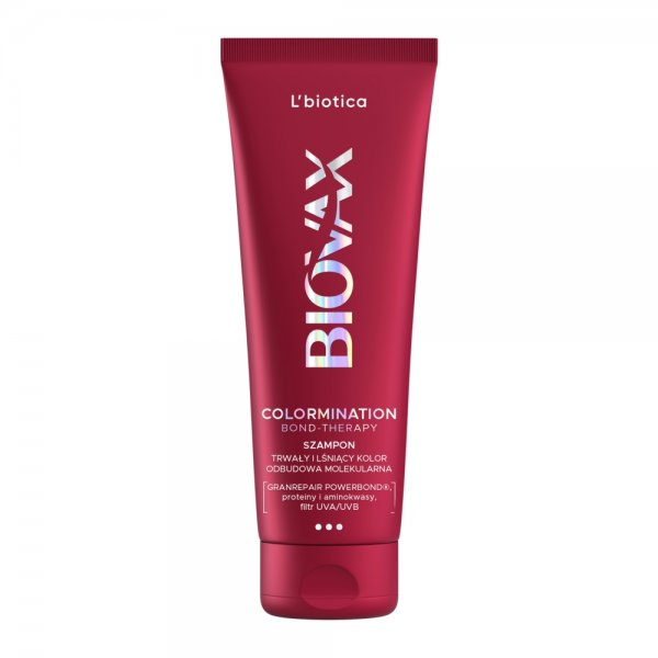 L'biotica Biovax Colormination Bond-Therapy odbudowujący szampon wydłużający trwałość koloru 200ml
