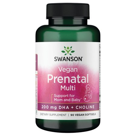 Swanson, Vegan Prenatal Multi z 200 mg DHA i choliną