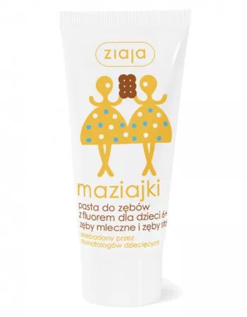 Ziaja Maziajki, pasta do zębów z fluorem lody ciasteczkowo-waniliowe, 50ml