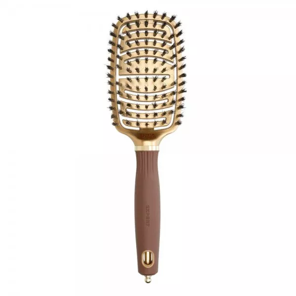 Olivia Garden Expert Care Flex, szczotka dla włosów, Boar Bristles Gold&Brown