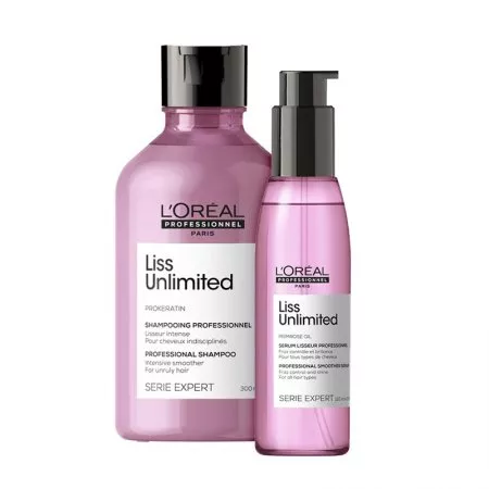 Loreal Liss Unlimited, zestaw wygładzający, szampon + olejek