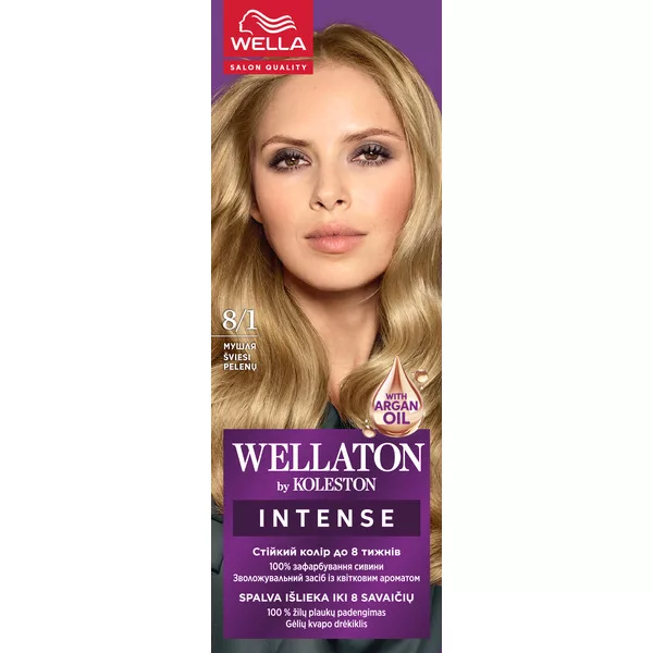 Wella Wellaton, farba do włosów, Jasny Popielaty Blond, 8/1, 100ml