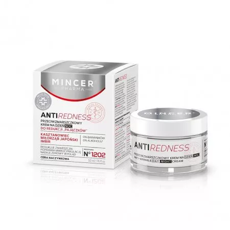 Mincer Pharma Anti-Redness krem przeciwzmarszczkowy do redukcji pajączków na dzień/noc No.1202 50ml