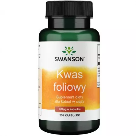 Swanson Kwas foliowy 800mcg 250kaps