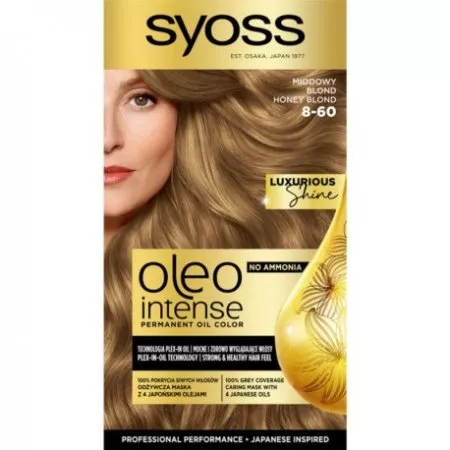 Syoss, Oleo Intense farba do włosów trwale koloryzująca z olejkami 8-60 Miodowy Blond