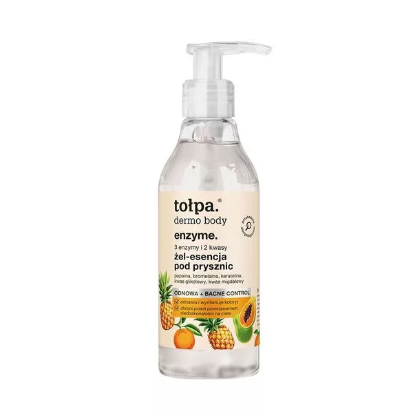 Tołpa Dermo Body Enzyme, 3 enzymy i 2 kwasy żel - esencja pod prysznic, 195ml - data wazności (5.2026)
