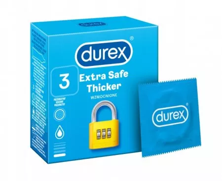 Durex prezerwatywy Extra Safe 3 szt grubsze nawilżane