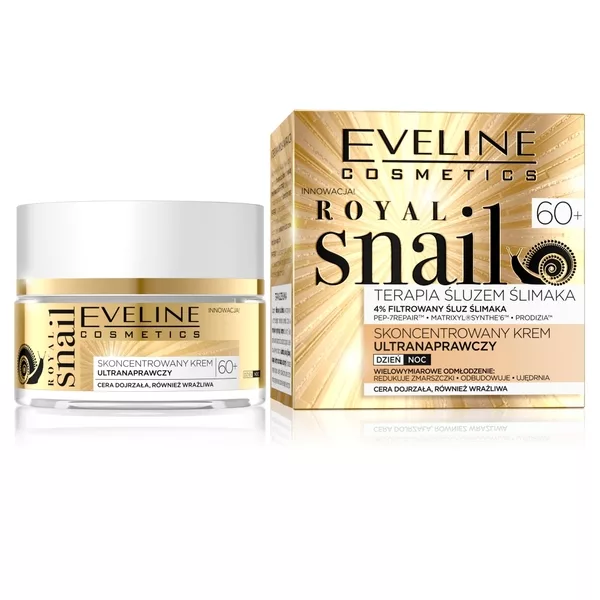 Eveline Royal Snail, skoncentrowany krem ultranaprawczy, na dzień i na noc, 60+, 50ml - data ważności (7.07.2026)