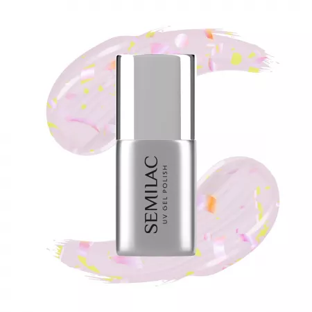 Semilac T26 No Wipe Matte Peach Galaxy, top do lakierów hybrydowych, 7ml