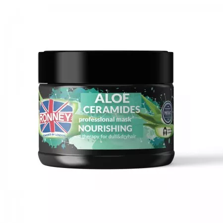 Ronney Professional Mask Nourshing Aloe Ceramides, Maska nawilżająca do włosów matowych i suchych ALOE 300ml