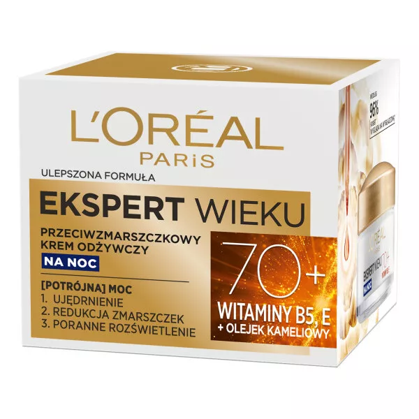 L'Oreal Paris Ekspert Wieku Przeciwzmarszczkowy krem odżywczy na noc 70+, 50ml