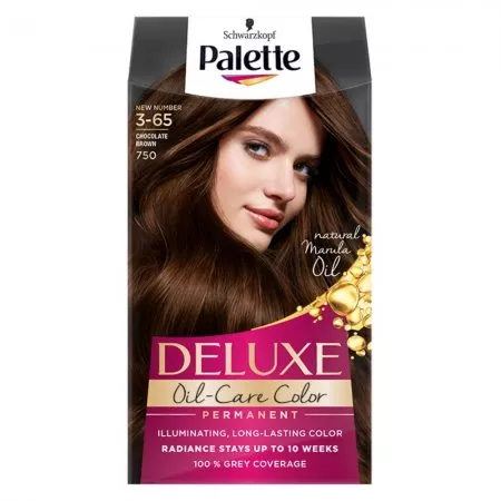 Schwarzkopf Palette Deluxe Oil-Care Color farba do włosów trwale koloryzująca z mikroolejkami 750 (3-65) Czekoladowy Brąz