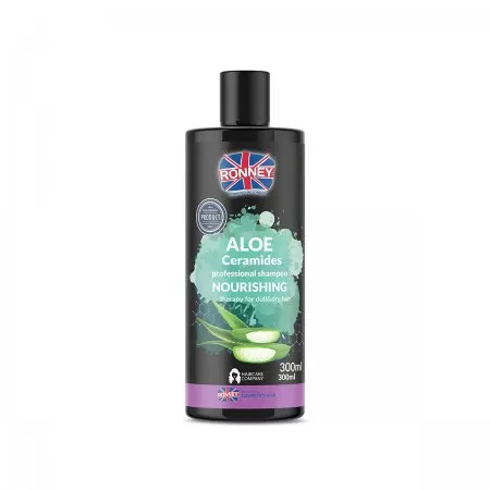 Ronney Professional Shampoo Nourshing Aloe Ceramides, Szampon nawilżający do włosów matowych i suchych ALOE 300ml