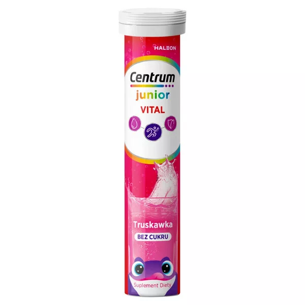 Centrum Vital Junior suplement diety truskawka 20 tabletek musujących