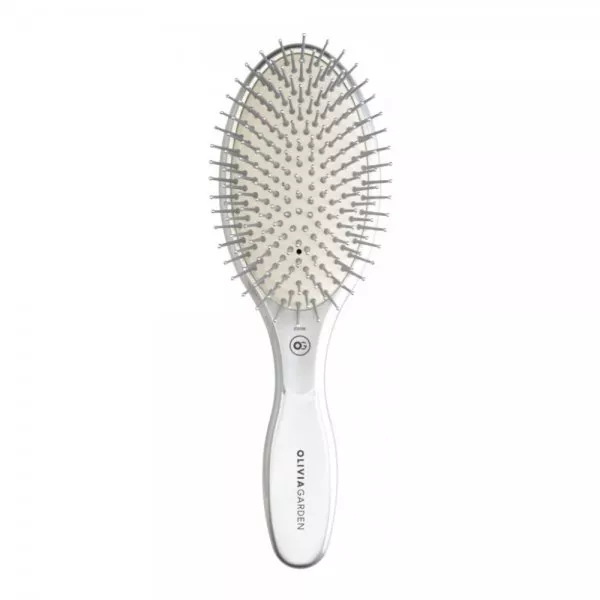 Olivia Garden Expert Care Oval Nylon, ceramiczna szczotka do włosów, Bristles Silver