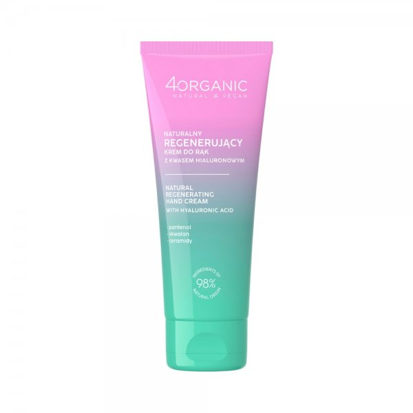 4organic Naturalny regenerujący krem do rąk z kwasem hialuronowym 75ml