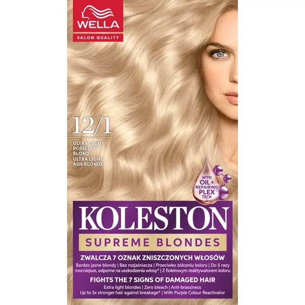 Wella Koleston Supreme, farba do włosów, Ultra Jasny Popielaty Blond, 12/1, 100ml