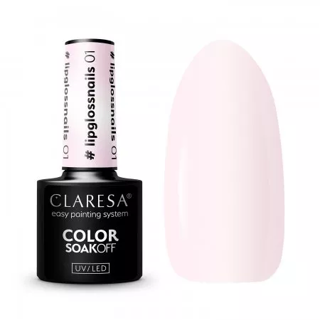 Claresa, lakier hybrydowy z efektem błyszczyka, #LIPPGLOSSNAILS 01, 5g