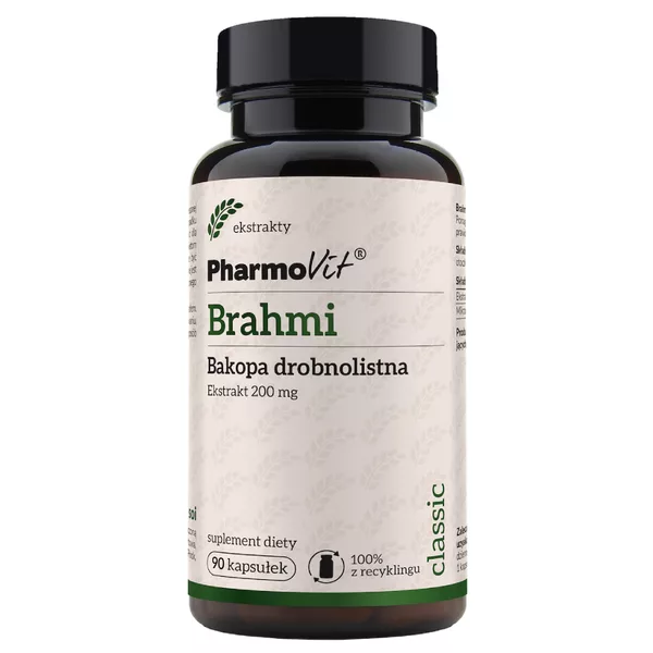 Pharmovit Brahmi Bakopa drobnolistna ekstrakt 20:1 suplement diety 90 kapsułek